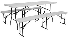 Skladacia lavica NILS Camp NC3404 biela