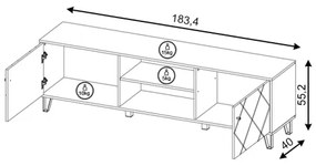Televízny stolík SULA dub artisan/biela