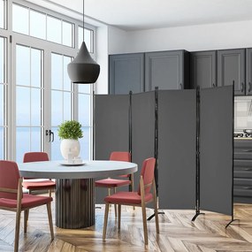 4-panelový paraván 173 cm šedý