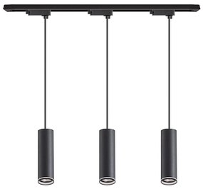 Závesné svietidlo na lane v lištovom systéme PIPE 3xGU10/10W/230V čierne