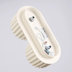 Stropné svietidlo Aura, 2x béžové hliníkové tienidlo, (6 cm)