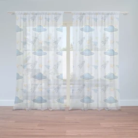 Sablio Záclony Lietajúce taniere a rakety: 2ks 150x250cm