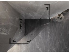 Mexen Lunar, L päťuholníkový sprchový kút naklápací doľava 100x100 cm priehľadný, profil grafit brúsený, 831L-100L-100P-66-00-L