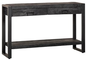 Konzolový stolík z mangového dreva Atlanta Black 2 zásuvky 120 cm Mahom