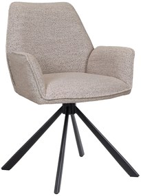 YUNI Béžové latté (látka Monza 60) - MODERNÉ OTOČNÉ ČALÚNENÉ KRESLO DO OBÝVAČKY/ JEDÁLNE/ KANCELÁRIE LOFT