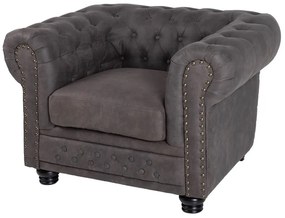 Luxusné kreslo Chesterfield Vintage sivé