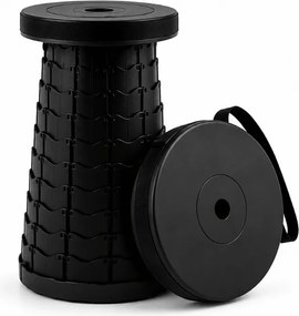 Kempingová stolička CAMPIO teleskopická 45 cm, čierna