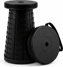 Kempingová stolička CAMPIO teleskopická 45 cm, čierna
