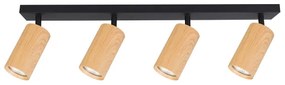 Brilagi - Bodové svietidlo SELE 4xGU10/30W/230V čierna/dekor duba