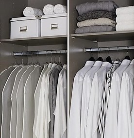 Šatníková skriňa Syncrono, 316 cm, biela/zrkadlo