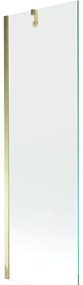 Mexen Next, vaňová  zástena 1-krídlová 60 x 150 cm, fixné krídlo, 6 mm číre sklo, zlatý profil, 895-060-000-00-00-50