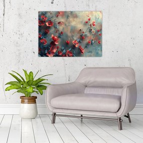 Sklenený obraz - Vlčie maky (70x50 cm)