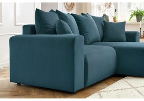 Modrá zamatová rohová pohovka Enjoy – Bobochic Paris