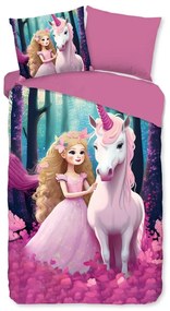 Ružové detské obliečky na jednolôžko/predĺžené z mikrovlákna 140x220 cm Julia – Good Morning