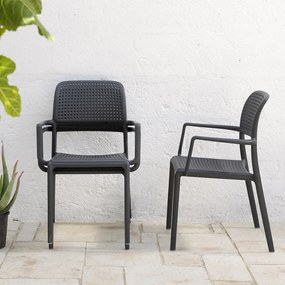 BORA ARMCHAIR záhradná stolička s podrúčkami antracite