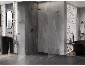 Mexen Lunar-B L, 1-krídlový sprchový kút, ľavý, 95 x 80 cm, 8mm číre sklo, ružové zlato profil, 832L-095-080-60-00-L