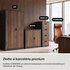 Kancelárske kožené manažérske kreslo hnedé COMMAND