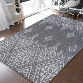 Dizajnový sivý kobrec s prepracovaným vzorom Šírka: 80 cm | Dĺžka: 150 cm