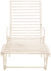 Kovová záhradné lehátko Amiens - Krémová antik