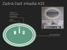 Oválné zrkadlo s LED osvetlením A33