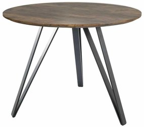 Jedálenský stôl Tetis, priemer 100 cm, orech / čierna