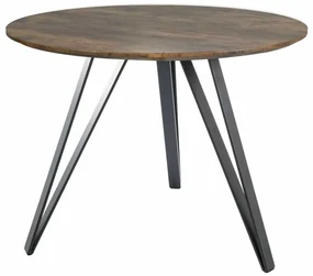 Jedálenský stôl Tetis, priemer 100 cm, orech / čierna