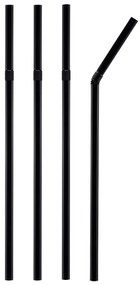 Biologicky rozložiteľné Bendy čierne slamky 20 cm / 7,8 inch