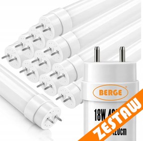 10x LED trubicové svetlá 18W T8 120cm 1800lm 4000K neutrálna biela