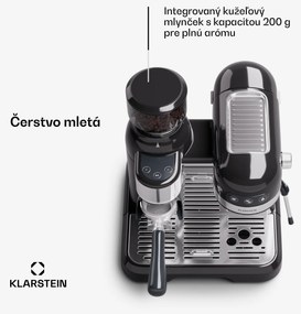 Klarstein Bella Café, espresso kávovar, vrátane mlynčeka, 1550 W, 20 bar, 1,4 litra
