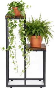 Stojan na květiny EVELIN 67x34,5 cm hnědý/černý