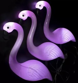 Solárna záhradná lampa Plameniak - 3ks