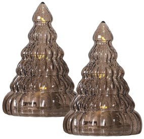 Tmavohnedé svetelné dekorácie v súprave 2 ks na baterky ø 6,5 cm Lucy Tree – Sirius