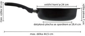 Top Alulit Indukčná titánová panvica ø 24 cm x 7 cm / 2.7 l s pokrievkou