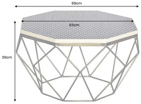 Dizajnový konferenčný stolík Beiwen 69 cm čierno-biely