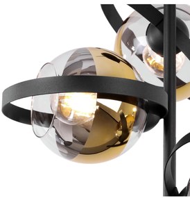Light Home Stropné svietidlo Asturia Ring, 3x zlaté/transparentné sklenené tienidlo, B