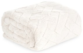 DEKA Z MIKROFLANELU CARO 170X210 CM KRÉMOVÁ