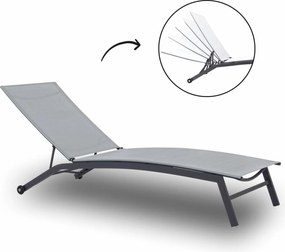 CH Záhradné polohovateľné lehátko Vega - sivá