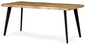 Autronic -  Jedálenský stôl HT-880 OAK 180x90x75 cm, MDF doska, 3D dekor divoký dub, kov čierny