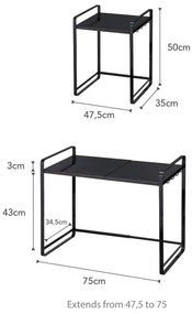 Čierna nastaviteľná kuchynská polica YAMAZAKI Tower