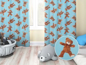 Biante Detský bavlnený záves Sandra SA-724 Plyšové medvedíky na modrom 140x250 cm