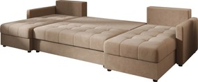AKCIE Rozkladacia sedacia súprava do U VENORIA 285x146 cm, béžová + 2 vankúšiky ZDARMA II. akosť