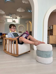 Hojdacie kreslo Sallan zo 100% hrabového dreva - biela