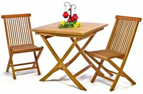Divero 32596 Drevený záhradný stôl, teakové drevo, 80 x 80 cm