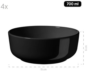 Mäser 16-dielna jedálenská súprava ALENIA, čierna