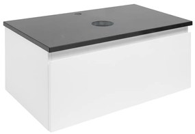 Kúpeľňová skrinka s žulovou doskou SAT B-Way 79x30x45 cm biely lesk BWAY80WZ