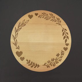 AMADEA Drevená otočná doštička s gravírom, masívne drevo, 35 cm