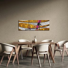 Obraz abstrakcie (s hodinami) (90x30 cm)