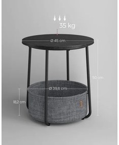 Odkladací stolík NOIRA čierna/šedá