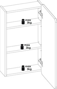 Kúpeľňová skrinka so zrkadlom Aruba 842 1D dub craft zlatý