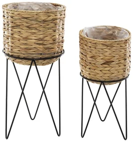 KVETINÁČ Z MORSKEJ TRÁVY SO STOJANOM AYA NATURAL SADA 2KS 54X25 CM+44X26 CM+43X20 CM HNEDÁ